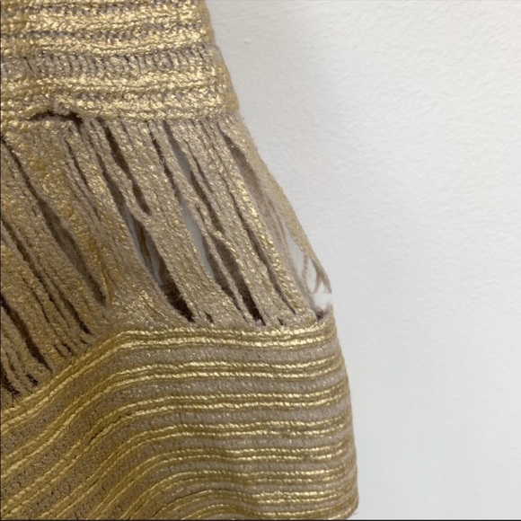 Moschino AEFFE SPA dress 10 Gold crochet knit wool - Picture 6 of 8